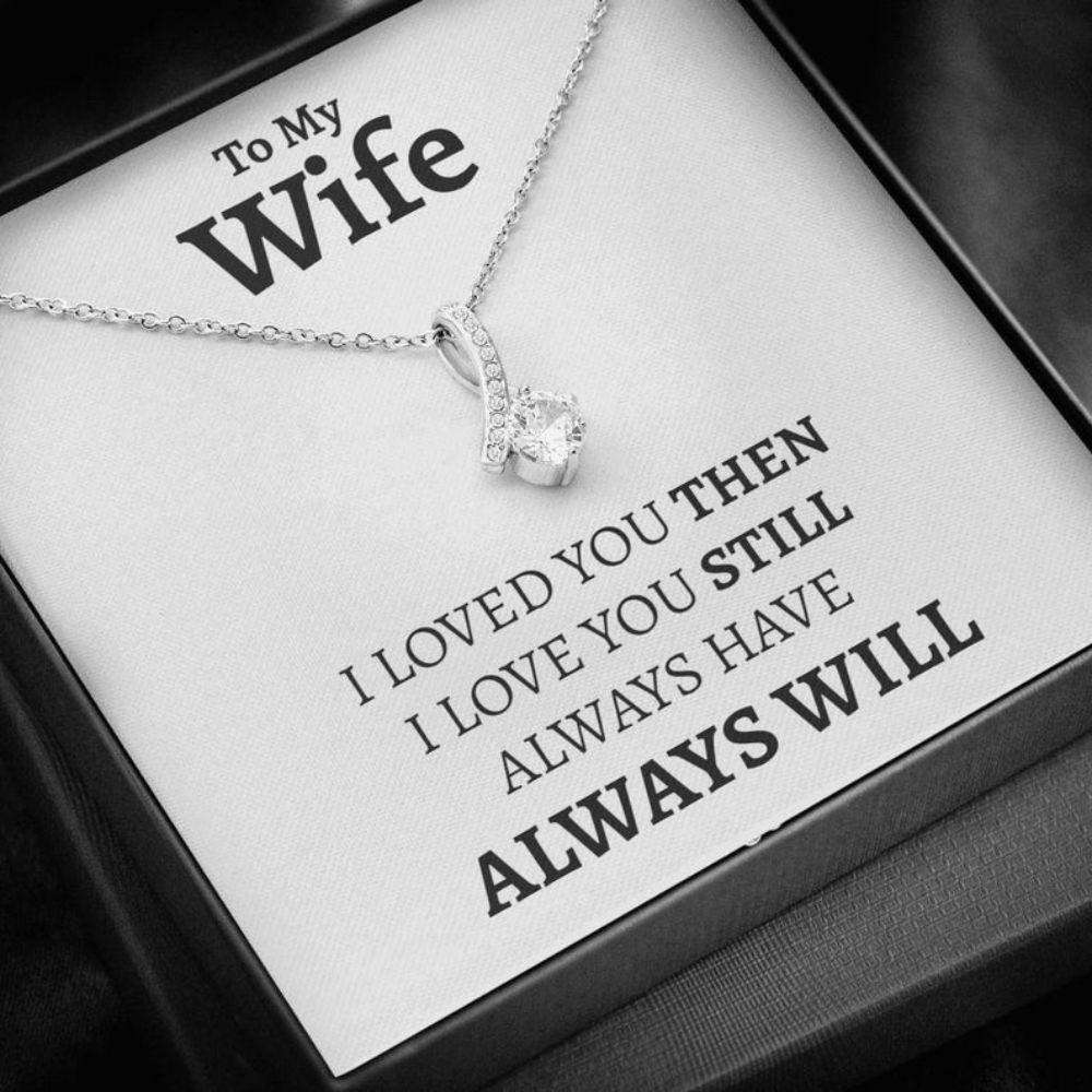 Wife Necklace, To My Wife Necklace, Appreciation Birthday Anniversary Gift For Wife For Karwa Chauth Rakva