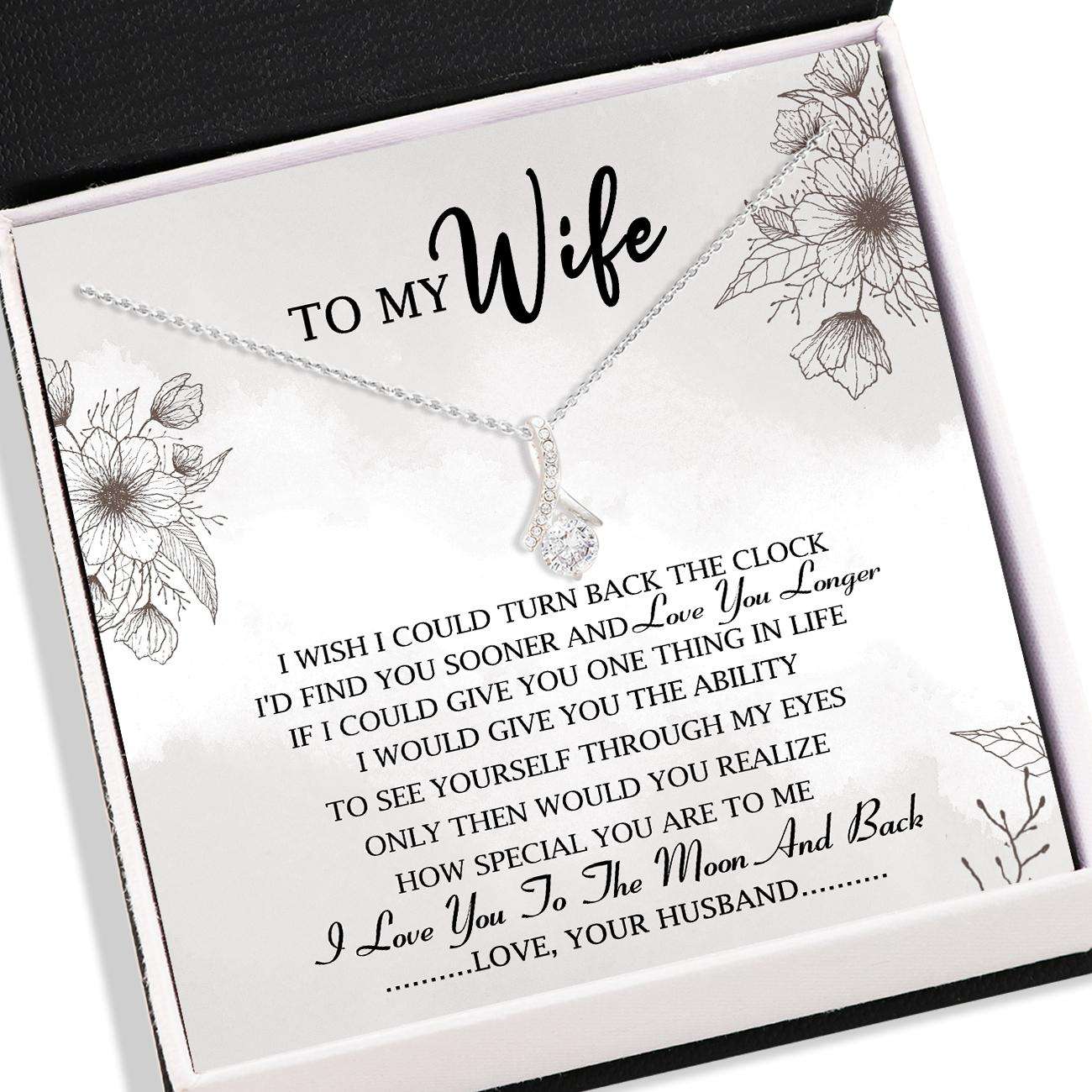 Wife Necklace, To My Wife Necklace Card “ Alluring Beauty Necklace, Jewelry For Wife, Wife Gifts V1 For Karwa Chauth Rakva