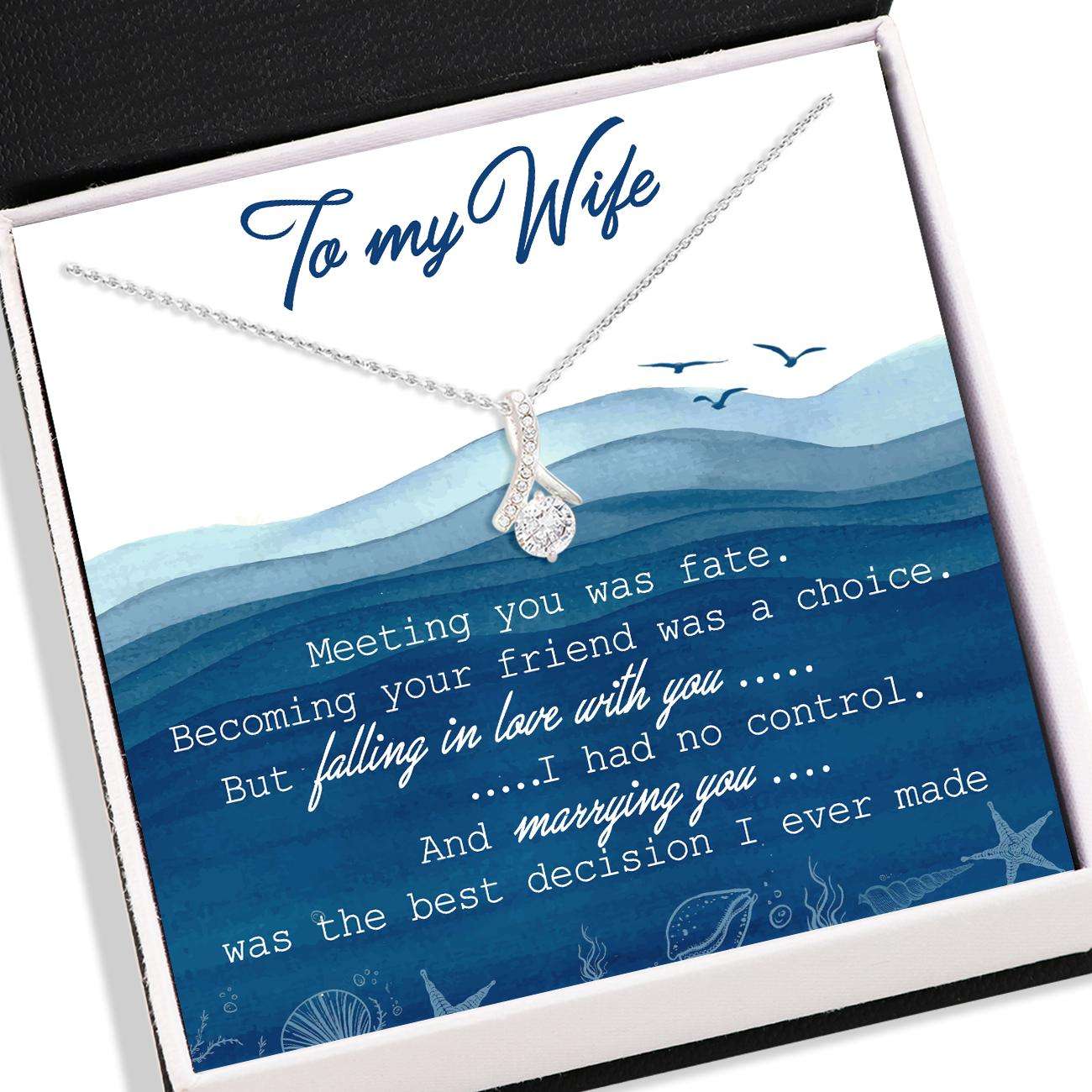 Wife Necklace, To My Wife Necklace Card Message “ Alluring Beauty Necklace, Jewelry For Wife V1 For Karwa Chauth Rakva