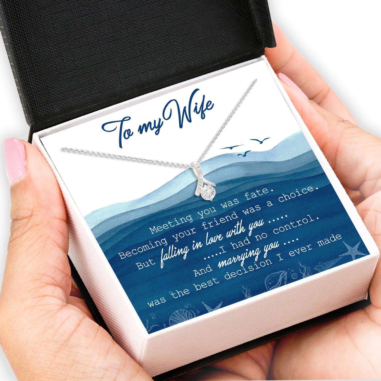 Wife Necklace, To My Wife Necklace Card Message “ Alluring Beauty Necklace, Jewelry For Wife V1 For Karwa Chauth Rakva