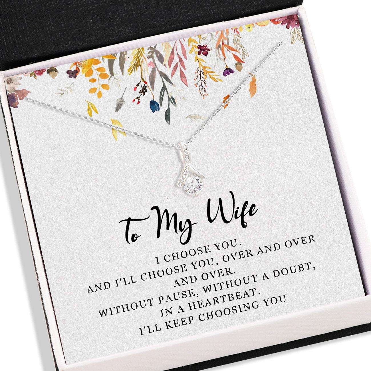 Wife Necklace, To My Wife Necklace Card Message “ Alluring Beauty Necklace, Jewelry For Wife V2 For Karwa Chauth Rakva