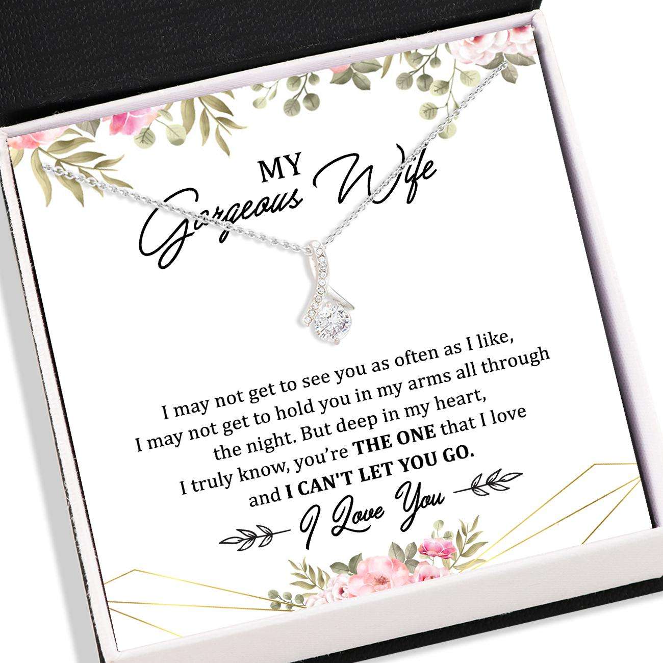 Wife Necklace, To My Wife Necklace Card Message “ Alluring Beauty Necklace, Jewelry Gift For Wife For Karwa Chauth Rakva