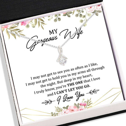 Wife Necklace, To My Wife Necklace Card Message “ Alluring Beauty Necklace, Jewelry Gift For Wife For Karwa Chauth Rakva