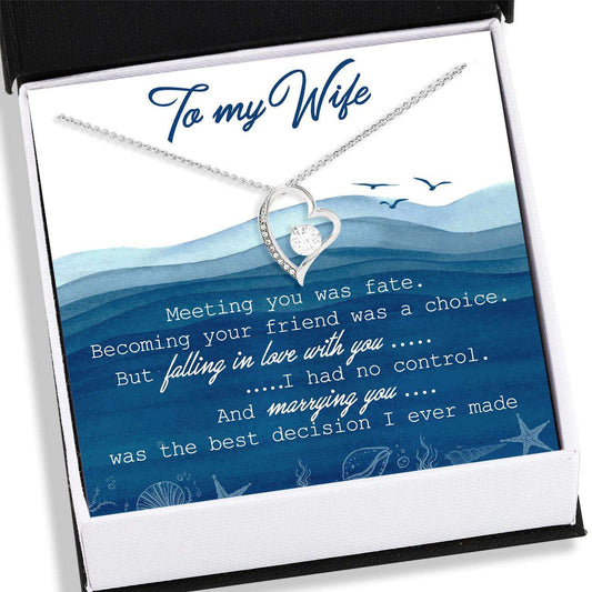 Wife Necklace, To My Wife Necklace Card Message “ Forever Love Necklace, Jewelry For Wife For Karwa Chauth Rakva