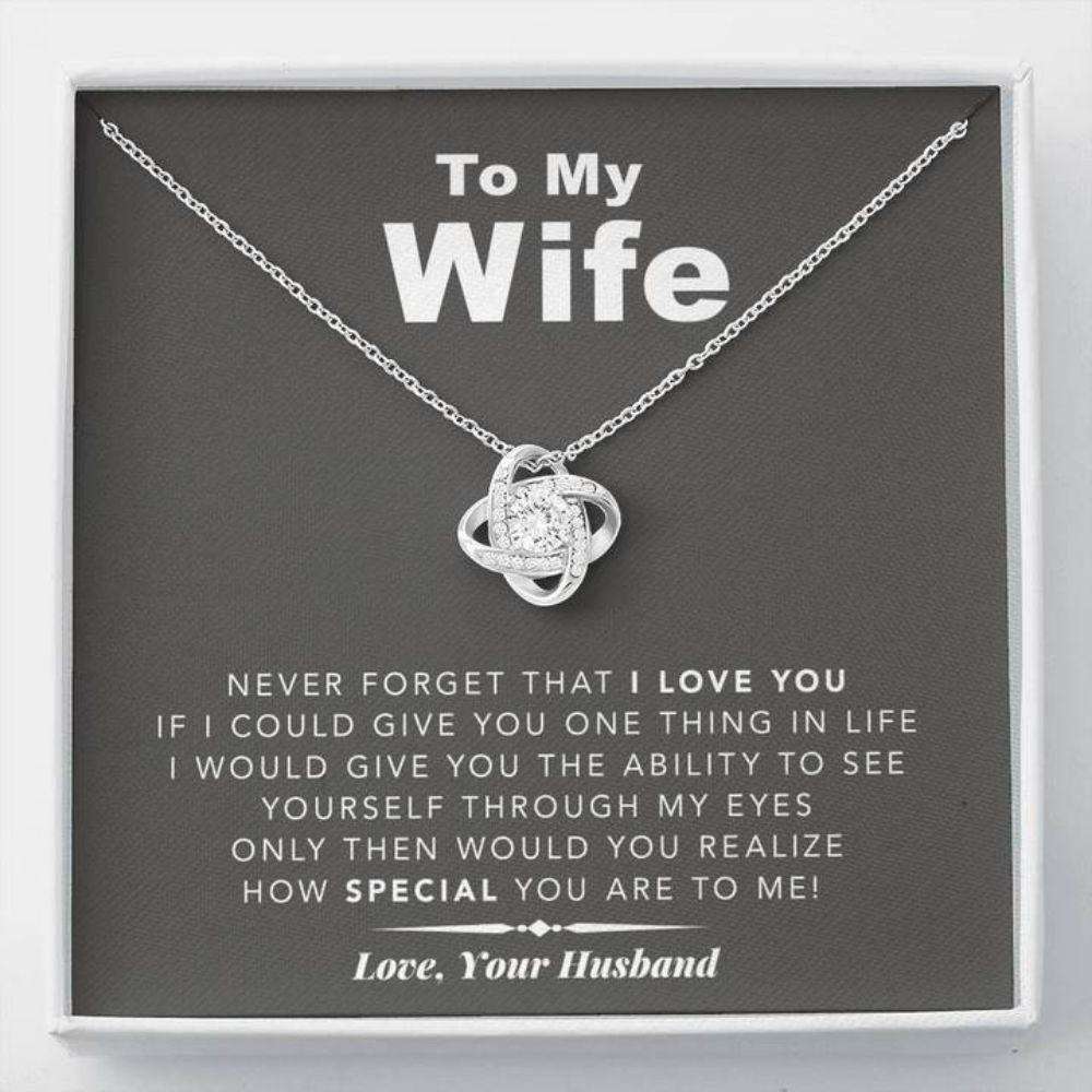 Wife Necklace, To My Wife Necklace From Husband “ Never Forget That I Love You For Karwa Chauth Rakva