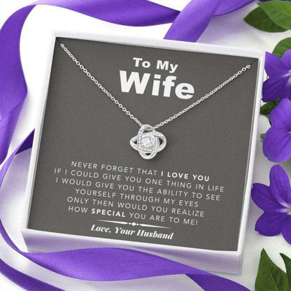 Wife Necklace, To My Wife Necklace From Husband “ Never Forget That I Love You For Karwa Chauth Rakva