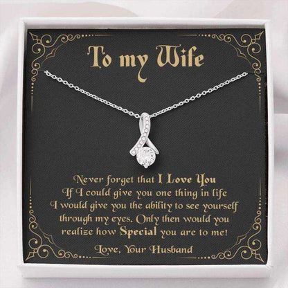 Wife Necklace, To My Wife Necklace From Husband “ Never Forget That I Love You For Karwa Chauth Rakva