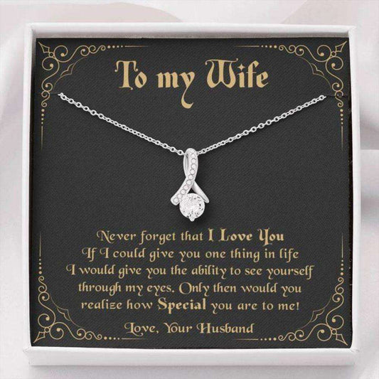 Wife Necklace, To My Wife Necklace From Husband “ Never Forget That I Love You For Karwa Chauth Rakva