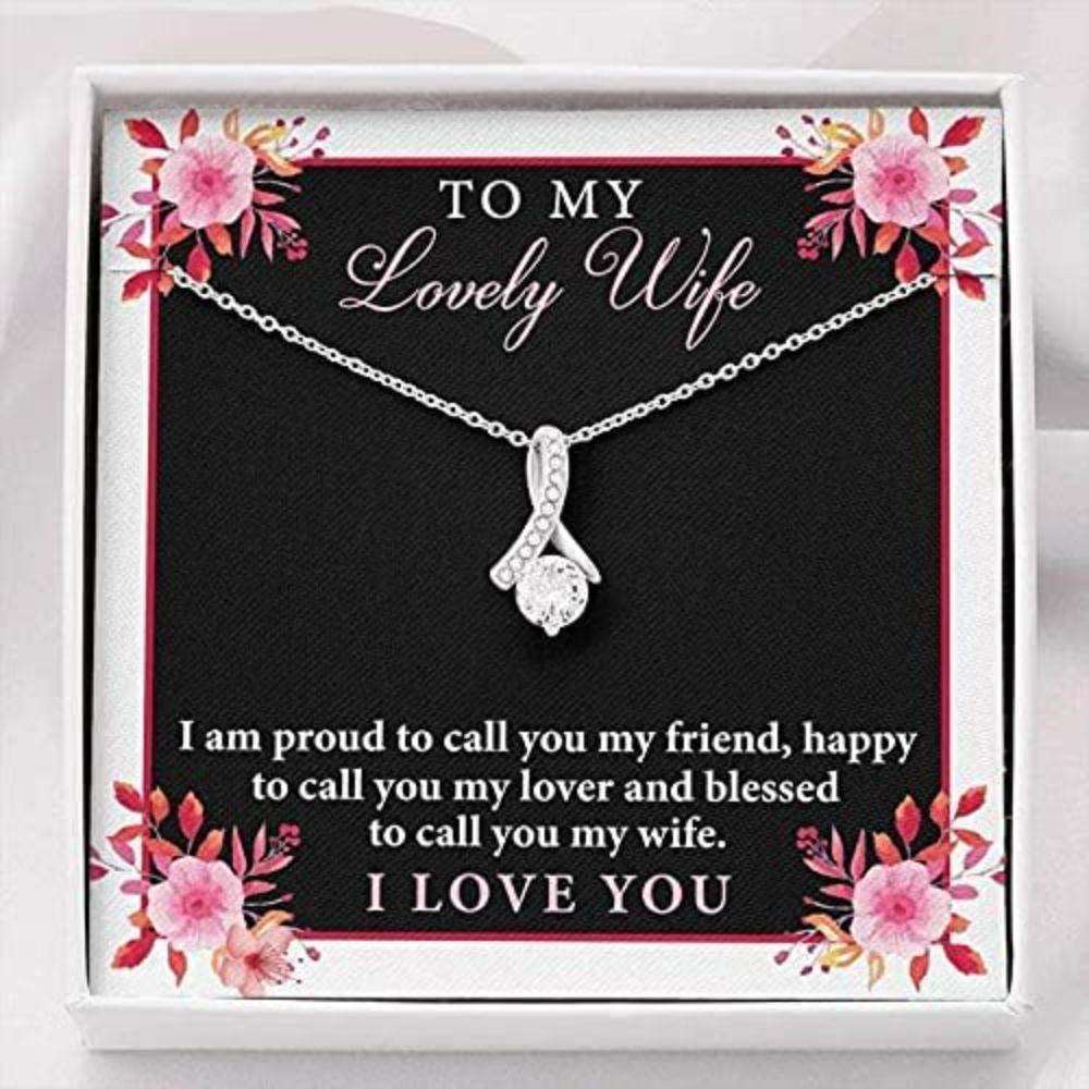 Wife Necklace, To My Wife Necklace Gift “ Blessed To Call You My Wife “ Gift To My Wife Necklace For Karwa Chauth Rakva