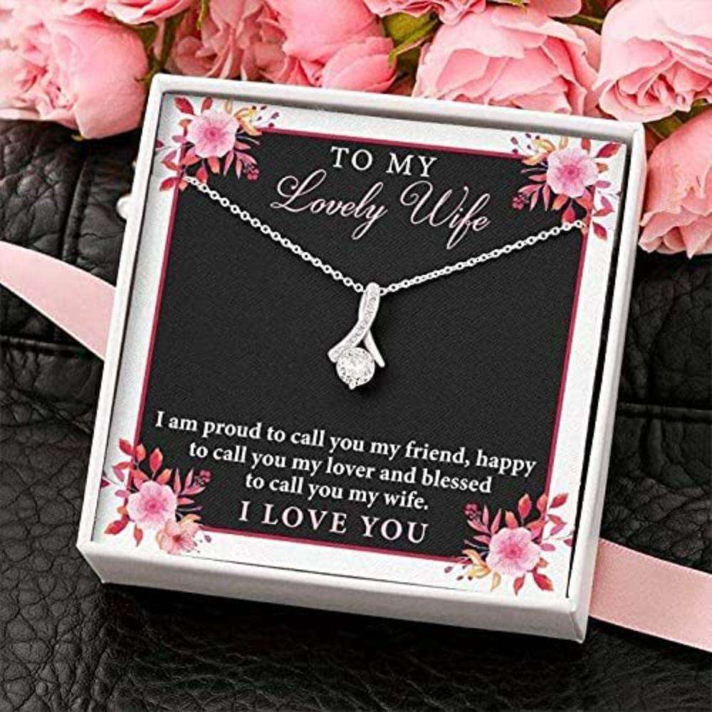 Wife Necklace, To My Wife Necklace Gift “ Blessed To Call You My Wife “ Gift To My Wife Necklace For Karwa Chauth Rakva