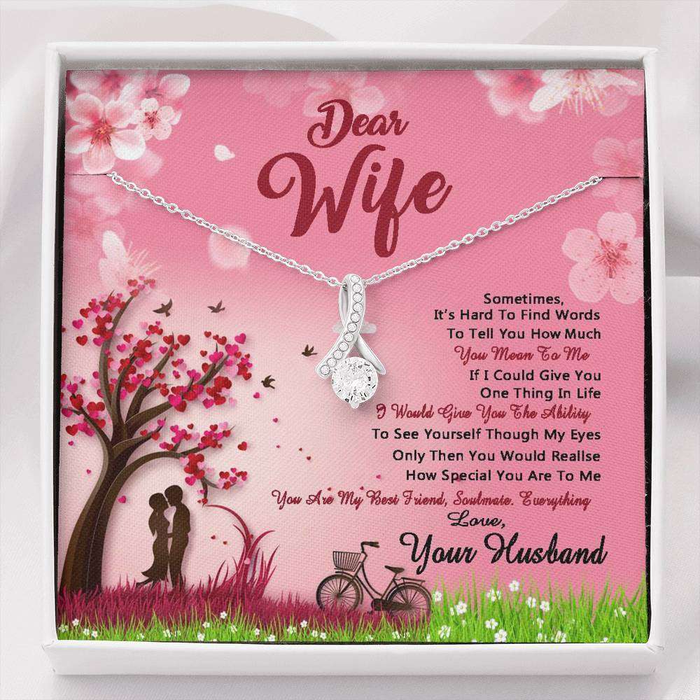 Wife Necklace, To My Wife Necklace, Gift For Wife From Husband, Birthday Mother’S Day For Karwa Chauth Rakva