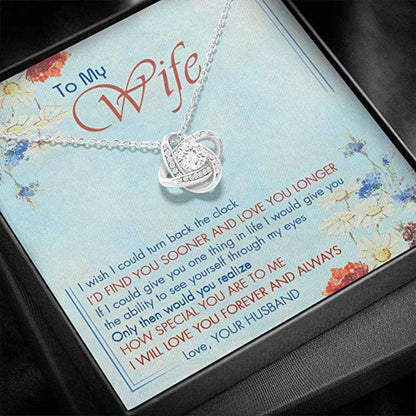 Wife Necklace, To My Wife Necklace Gift For Wife From Husband I Wish I Could Turn Back The Clock Necklace For Karwa Chauth Rakva