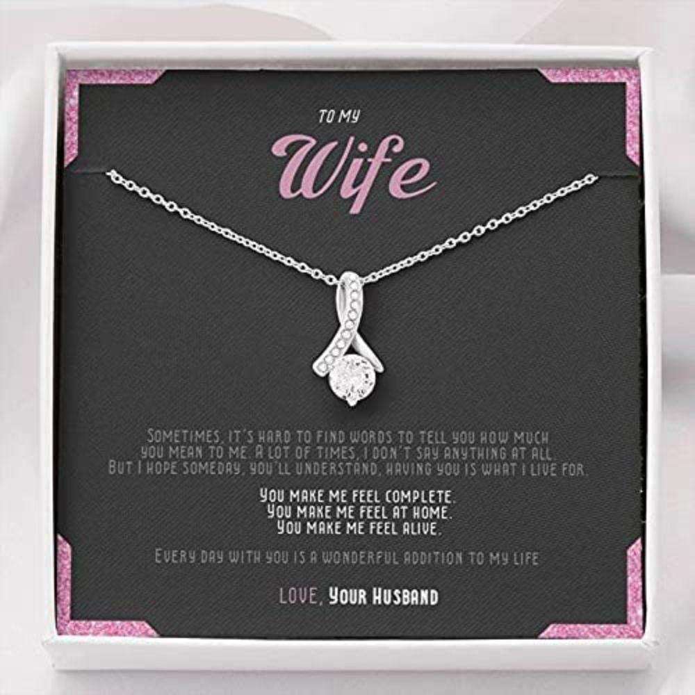 Wife Necklace, To My Wife Necklace Gift For Wife From Husband “ You Make Me Feel Complete For Karwa Chauth Rakva