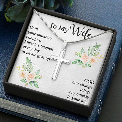 Wife Necklace, To My Wife “ Necklace Gift For Wife “ Necklace With Gift Box For Karwa Chauth Rakva