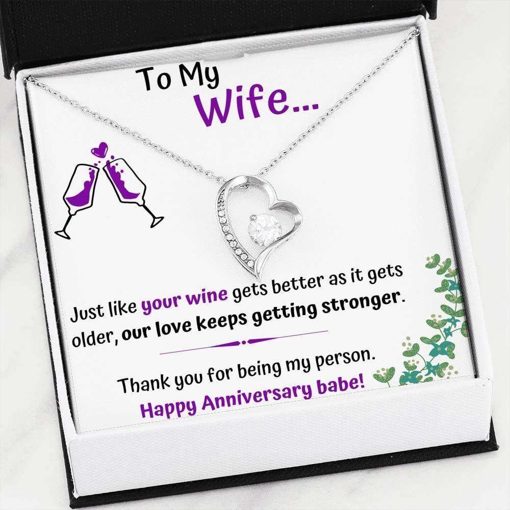 Wife Necklace, To My Wife Necklace Gift From Husband “ Just Like The Wine Heart For Karwa Chauth Rakva