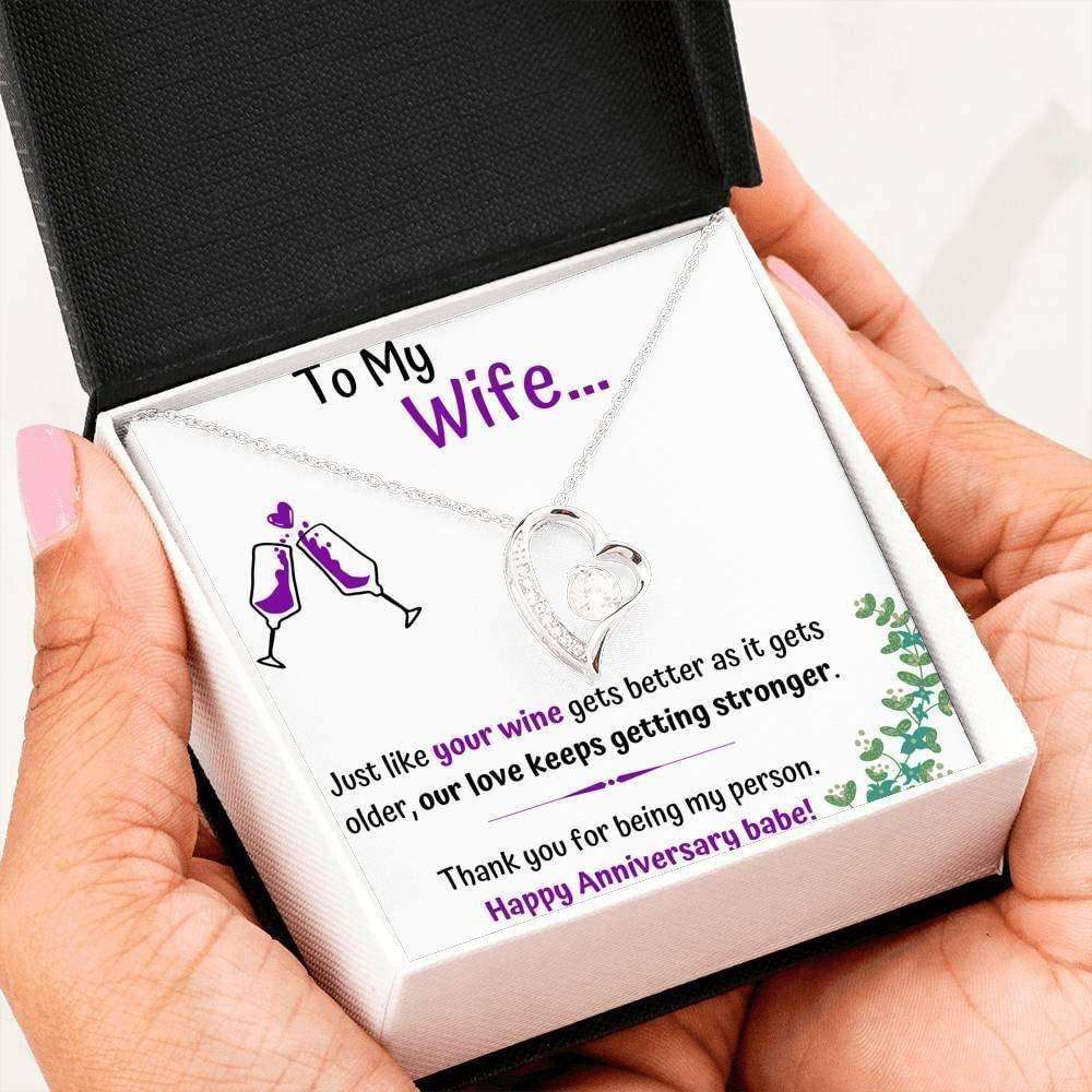 Wife Necklace, To My Wife Necklace Gift From Husband “ Just Like The Wine Heart For Karwa Chauth Rakva