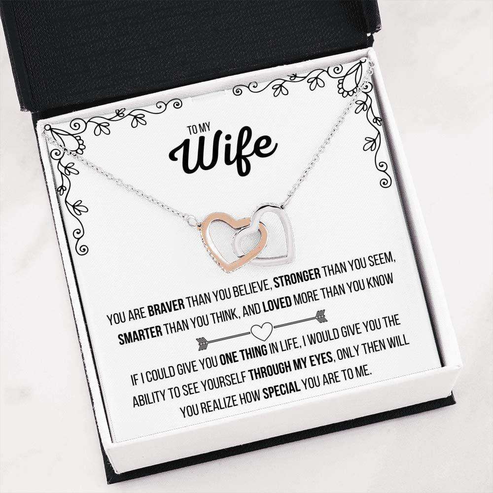 Wife Necklace, To My Wife Necklace Gift From Husband. Surprise Gift For Wife Wifey Babe For Karwa Chauth Rakva