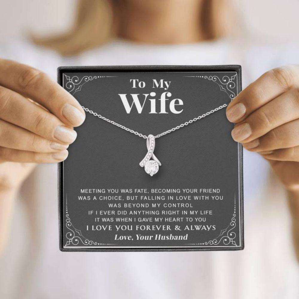 Wife Necklace, To My Wife Necklace Gift “ Gift For Valentine, Birthday, Anniversary For Karwa Chauth Rakva