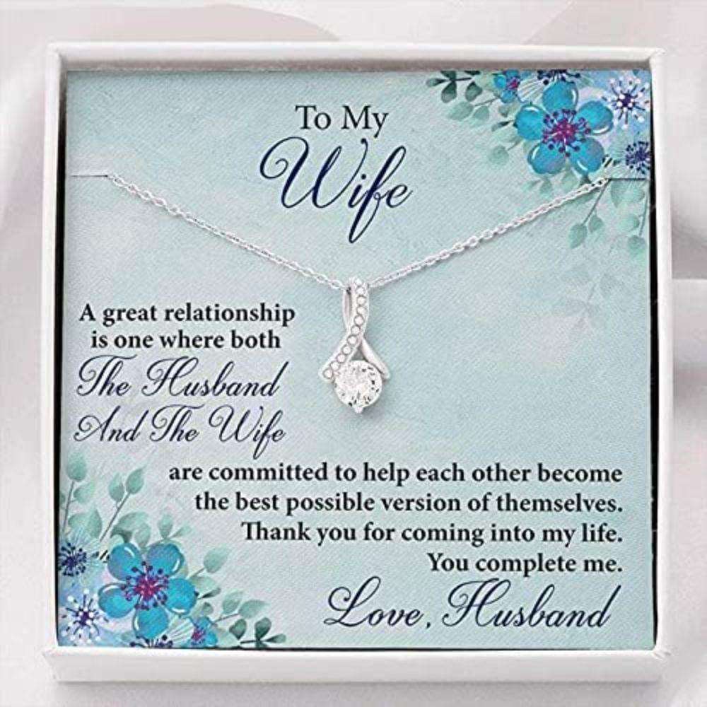 Wife Necklace, To My Wife Necklace Gift “ Great Relationship “ Gift To My Wife Necklace For Karwa Chauth Rakva