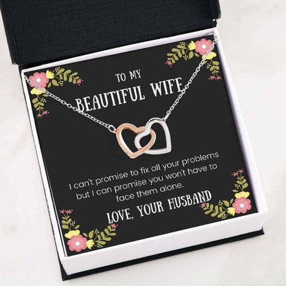 Wife Necklace, To My Wife Necklace Gift “ I Can’T Promise To Fix “ Great Love Necklace For Karwa Chauth Rakva