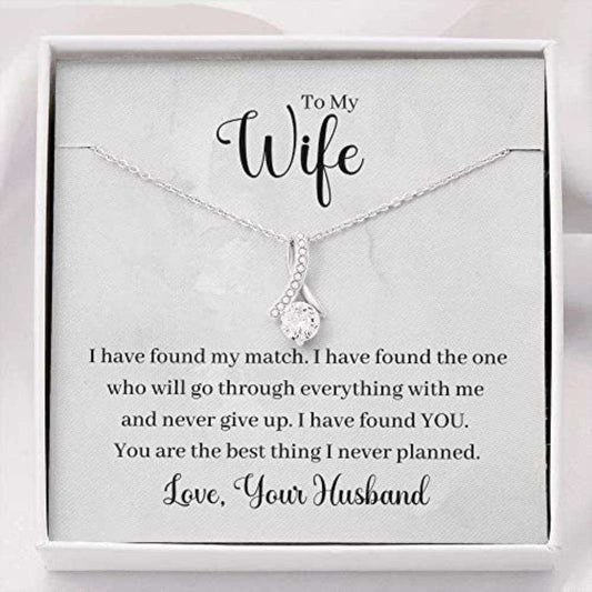 Wife Necklace, To My Wife Necklace Gift “ I Have Found My Match “ Gift For Wife Soulmate For Karwa Chauth Rakva