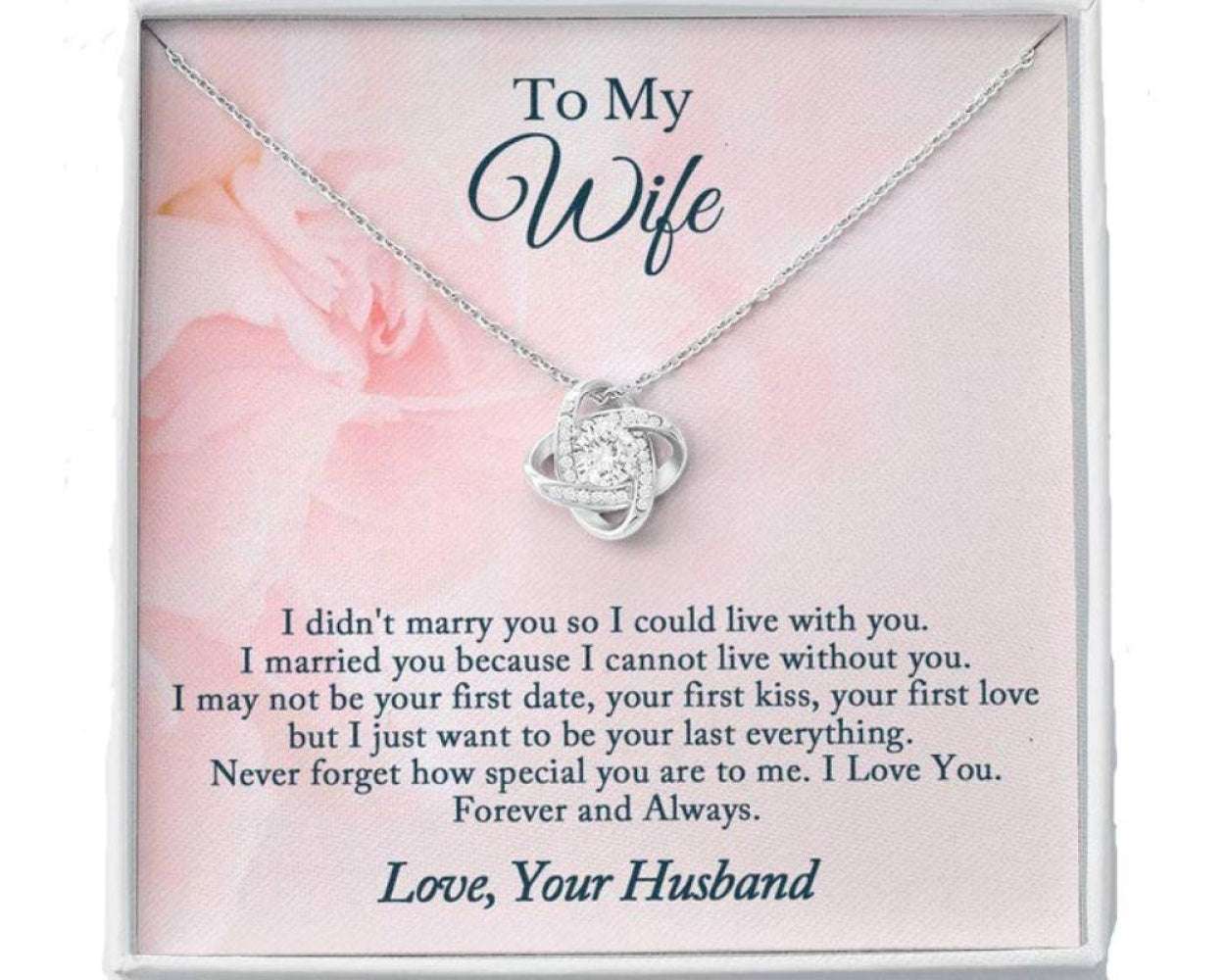 Wife Necklace, To My Wife Necklace Gift “ I Love You Forever And Always For Karwa Chauth Rakva