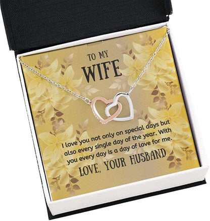 Wife Necklace, To My Wife Necklace Gift “ I Love You “ From Your Husband Necklace For Karwa Chauth Rakva