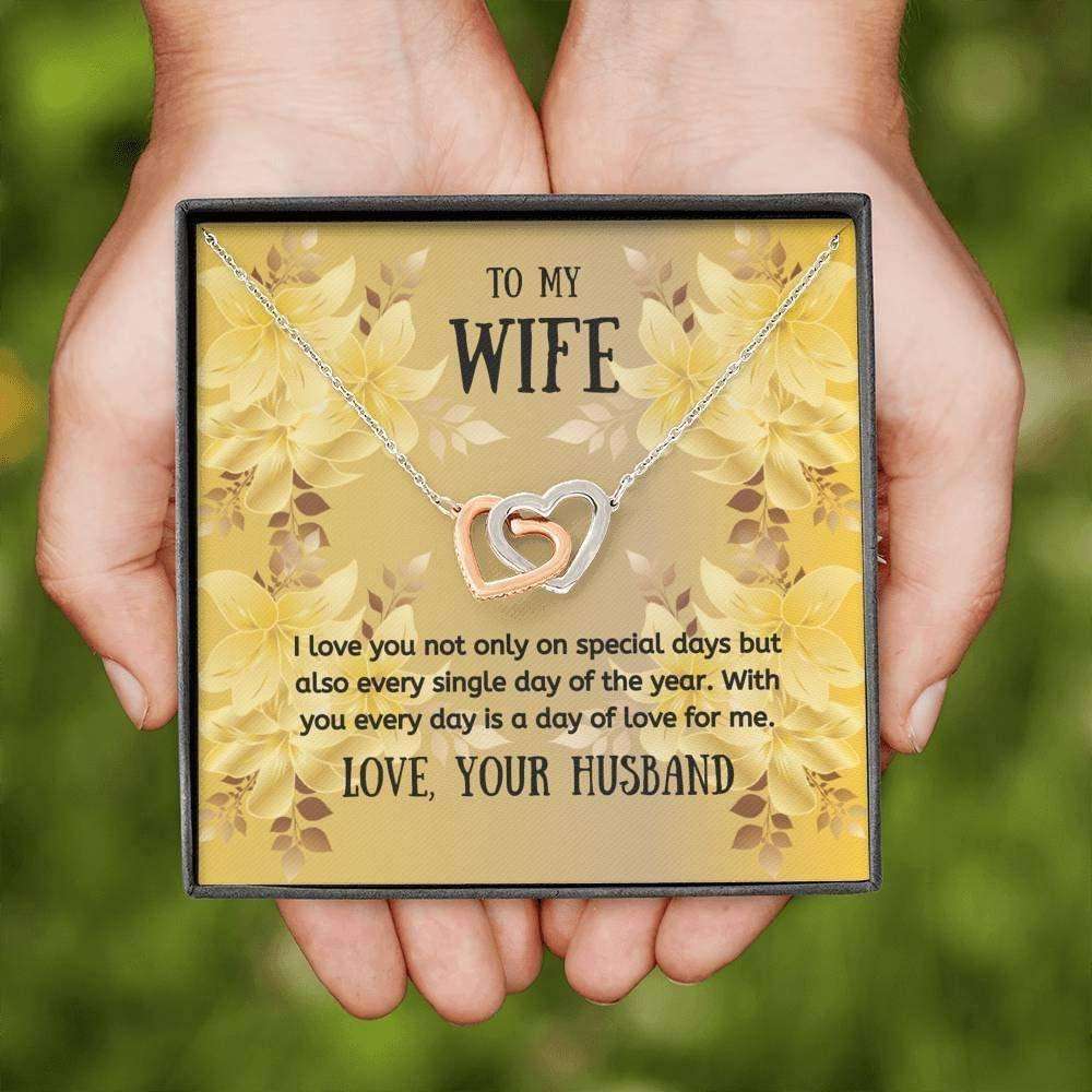 Wife Necklace, To My Wife Necklace Gift “ I Love You “ From Your Husband Necklace For Karwa Chauth Rakva