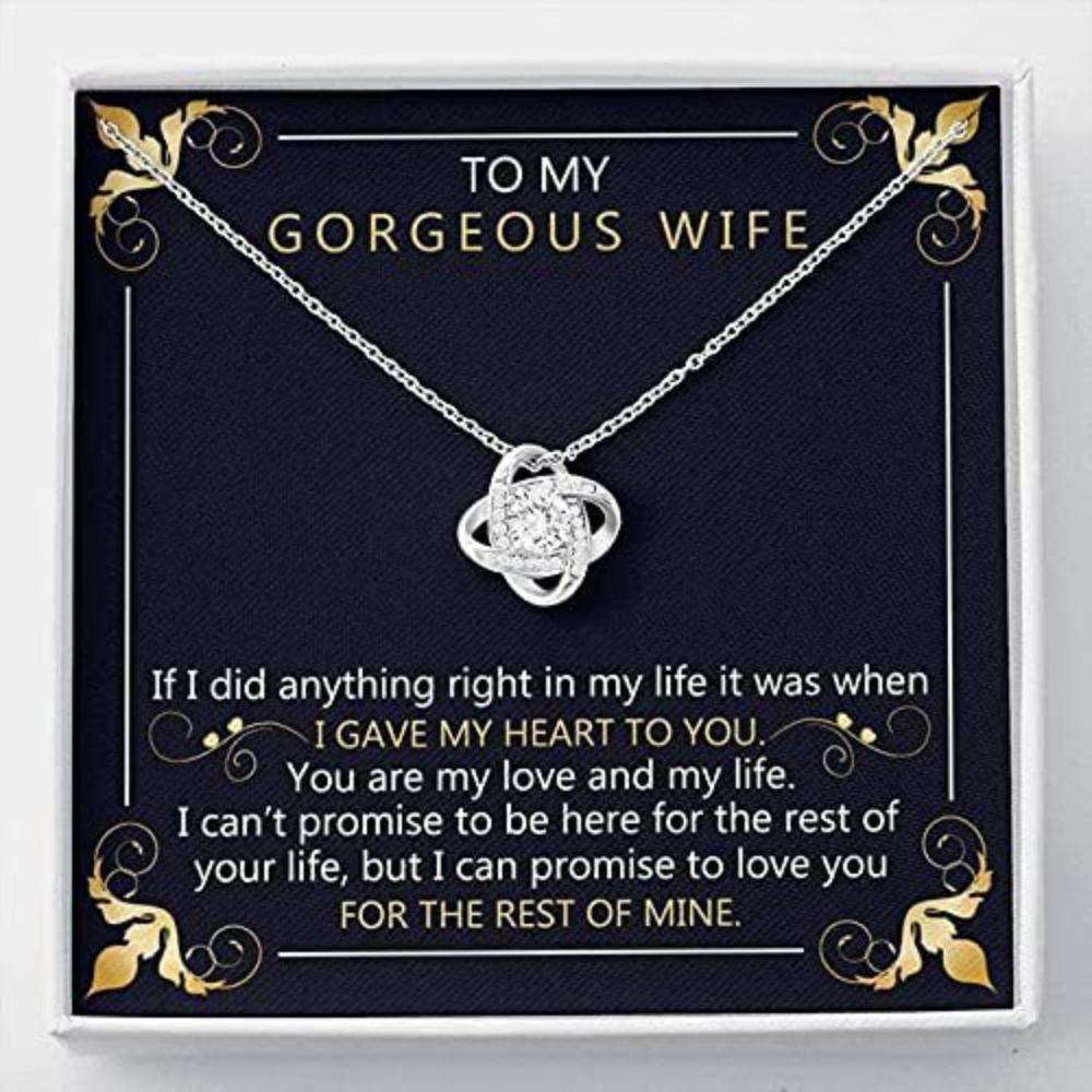 Wife Necklace, To My Wife Necklace Gift “ I Promise To Love You “ Plated Necklace, Gift To My Wife Necklace For Karwa Chauth Rakva