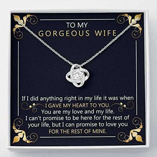 Wife Necklace, To My Wife Necklace Gift “ I Promise To Love You “ Plated Necklace, Gift To My Wife Necklace For Karwa Chauth Rakva