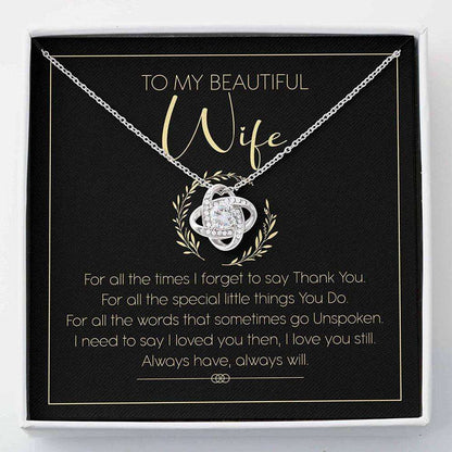 Wife Necklace To My Wife Necklace Gift Love Knot For Karwa Chauth Rakva