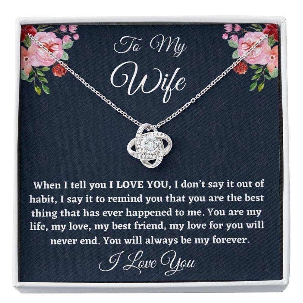 Wife Necklace, To My Wife Necklace Gift, Love Knot Necklace For Her Anniversary, Gift For Her, Gift For Wife Appreciation Gift For Karwa Chauth Rakva