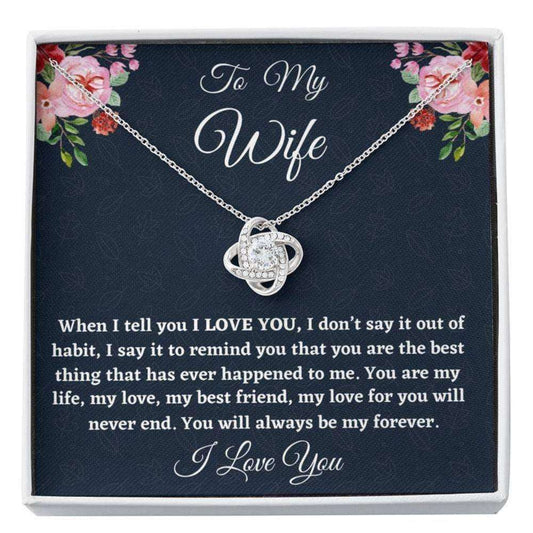 Wife Necklace, To My Wife Necklace Gift, Love Knot Necklace For Her Anniversary, Gift For Her, Gift For Wife Appreciation Gift For Karwa Chauth Rakva