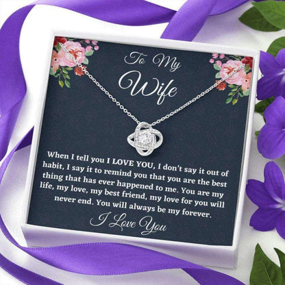 Wife Necklace, To My Wife Necklace Gift, Love Knot Necklace For Her Anniversary, Gift For Her, Gift For Wife Appreciation Gift For Karwa Chauth Rakva