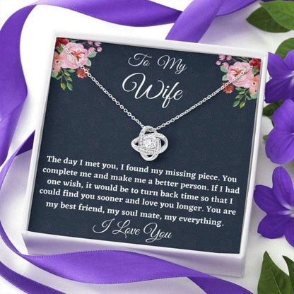 Wife Necklace, To My Wife Necklace Gift, Love Knot Necklace Wife Appreciation Gift For Her Anniversary, Gift For Her For Karwa Chauth Rakva