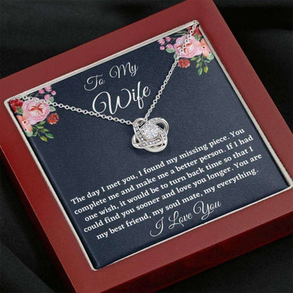 Wife Necklace, To My Wife Necklace Gift, Love Knot Necklace Wife Appreciation Gift For Her Anniversary, Gift For Her For Karwa Chauth Rakva