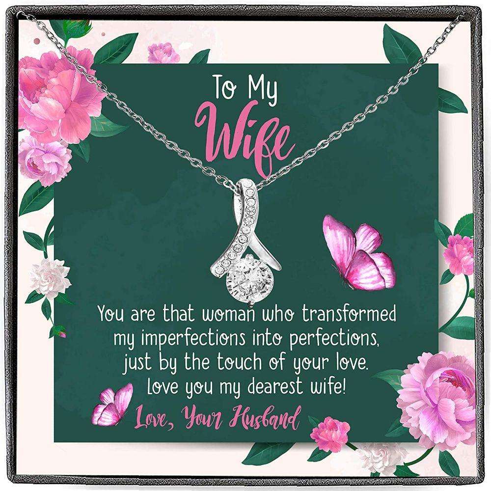 Wife Necklace, To My Wife Necklace Gift, Love You My Dearest Wife Beauty For Karwa Chauth Rakva