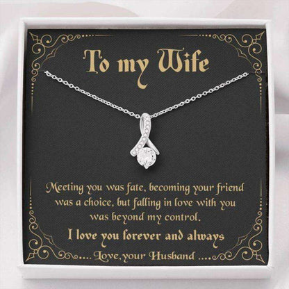 Wife Necklace, To My Wife Necklace Gift “ Meeting You Was Fate Alluring Necklace For Karwa Chauth Rakva