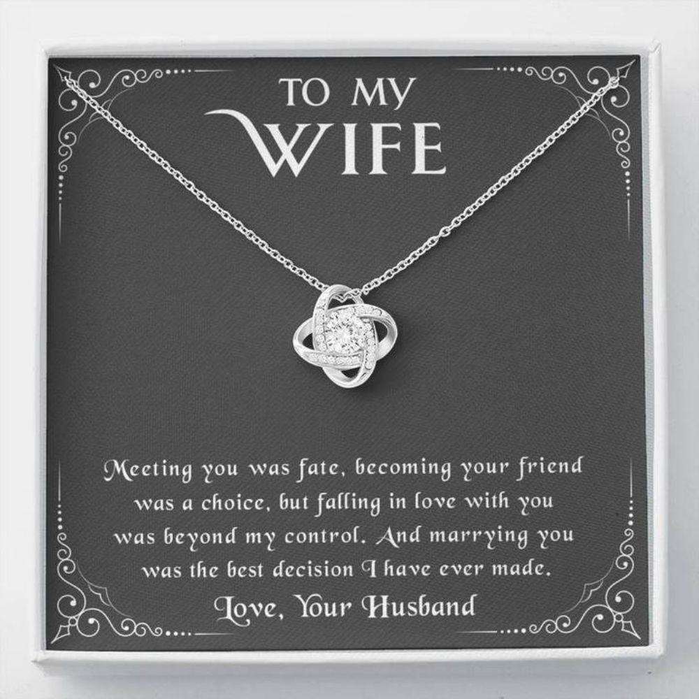 Wife Necklace, To My Wife Necklace Gift “ Meeting You Was Fate For Karwa Chauth Rakva