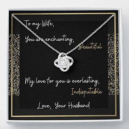 Wife Necklace, To My Wife Necklace Gift “ Necklace For Wife “ Gift Necklace With Message Card For Karwa Chauth Rakva