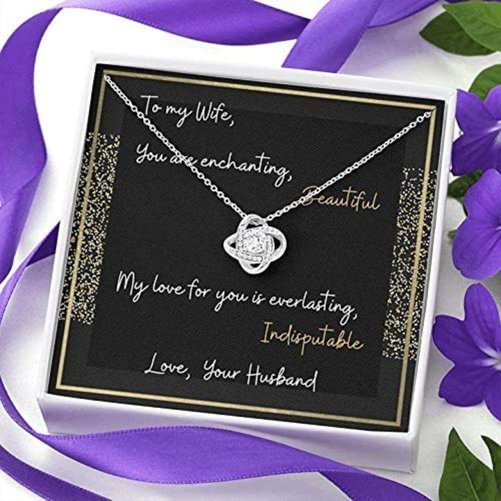 Wife Necklace, To My Wife Necklace Gift “ Necklace For Wife “ Gift Necklace With Message Card For Karwa Chauth Rakva