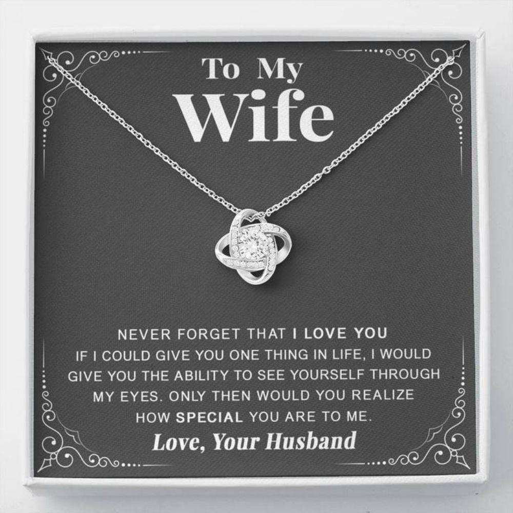 Wife Necklace, To My Wife Necklace Gift “ Never Forget That I Love You For Karwa Chauth Rakva
