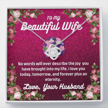 Wife Necklace, To My Wife Necklace Gift “ No Words Necklace Gift From Husband For Karwa Chauth Rakva