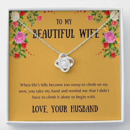 Wife Necklace, To My Wife Necklace Gift “ When Life’S Hills Become “ Necklace Gift Sweet Message For Karwa Chauth Rakva