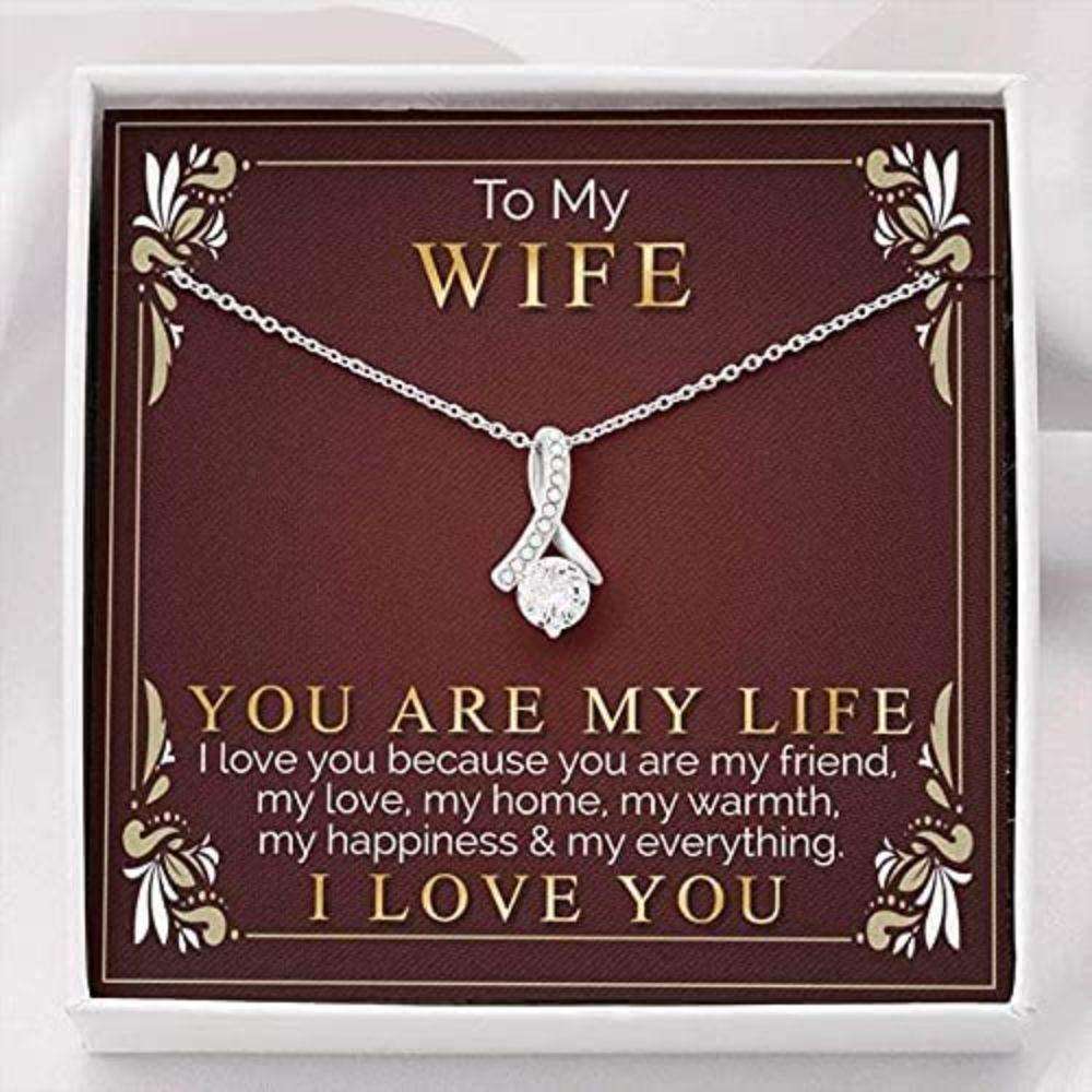 Wife Necklace, To My Wife Necklace Gift “ You Are My Life “ Gift To My Wife Necklace For Karwa Chauth Rakva