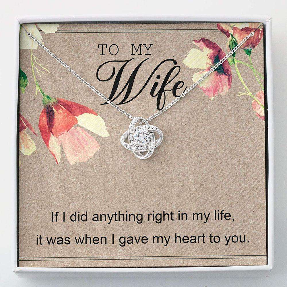 Wife Necklace “ To My Wife Necklace Gifts “ Love Knots “ Necklace With Gift Box For Birthday Christmas For Karwa Chauth Rakva