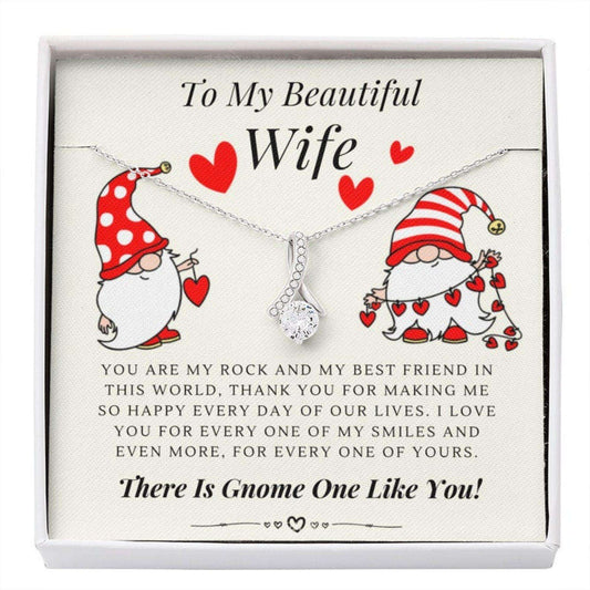 Wife Necklace, To My Wife Necklace Gnome Necklace, Husband To Wife Silver Valentine Gnomes For Karwa Chauth Rakva