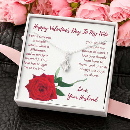 Wife Necklace, To My Wife Necklace “ Happy Valentine’S Day Necklace Gift Necklace With Message Card For Karwa Chauth Rakva