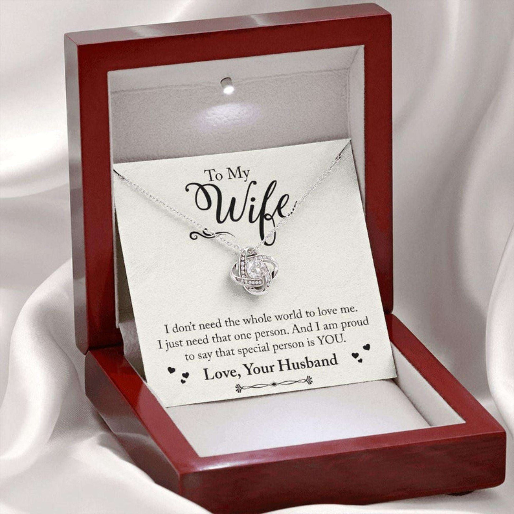 Wife Necklace, To My Wife Necklace, Love Knot Necklace, Husband To Wife Gift, Anniversary, Valentines Day Necklace For Karwa Chauth Rakva