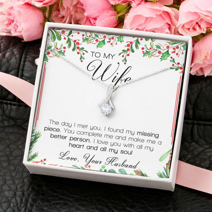 Wife Necklace, To My Wife “ Necklace Message Card “ Alluring Beauty Necklace For Karwa Chauth Rakva